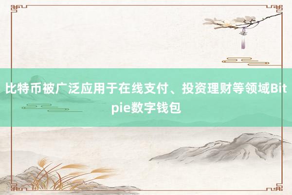 比特币被广泛应用于在线支付、投资理财等领域Bitpie数字钱包