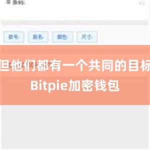 但他们都有一个共同的目标Bitpie加密钱包